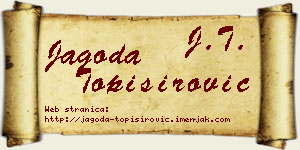 Jagoda Topisirović vizit kartica